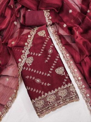 NF FAB Silk Blend Floral Print Salwar Suit Material