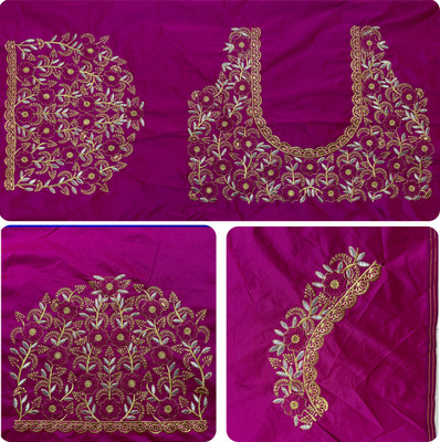 Blouseji Cotton Silk Embroidered Blouse Material