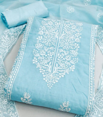LeeliPeeri Designer Art Silk Embroidered Salwar Suit Material