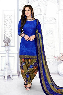 HouseOfCommon Crepe Printed Kurta & Patiyala Material