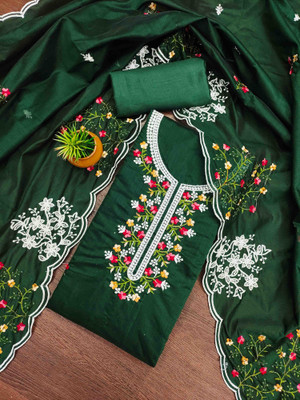 Tasrika Cotton Blend Embroidered Salwar Suit Material