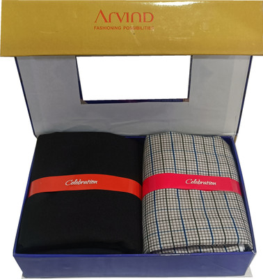 Arvind Cotton Blend Striped Shirt & Trouser Fabric