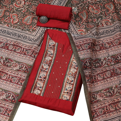 BIBA Silk Blend Printed Salwar Suit Material