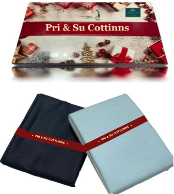 Pri & Su CottLinns Cotton Blend Solid, Self Design Shirt & Trouser Fabric