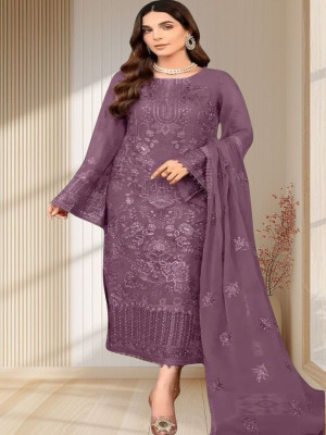 Dealbazaars Corporation Georgette Dyed, Embroidered, Embellished, Self Design Salwar Suit Material