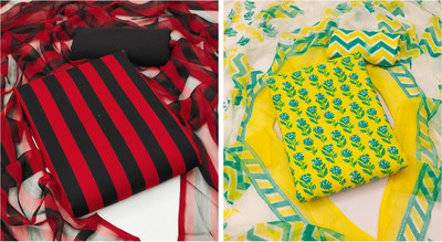 Kashvi Crepe Printed, Striped Salwar Suit Material