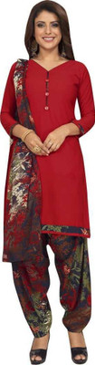 ALSHOP Crepe Floral Print Salwar Suit Material
