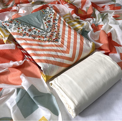 ARATHWARA Pure Cotton Self Design Salwar Suit Material