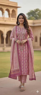 STALWART36 Pure Cotton Embroidered Salwar Suit Material