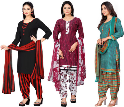 STYLEVEDA Crepe Printed Salwar Suit Material