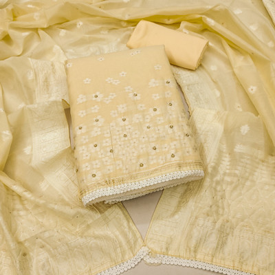 HERE&NOW Jacquard Embellished Salwar Suit Material