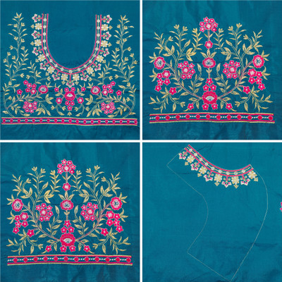RAJVILASH Silk Blend Embroidered Blouse Material