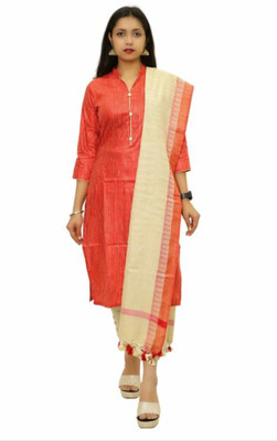 SS Handloom Cotton Silk Striped Salwar Suit Material