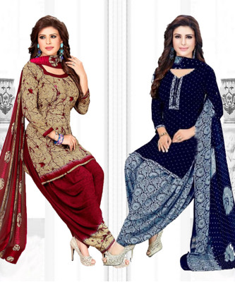 Aumki Crepe Printed Salwar Suit Material