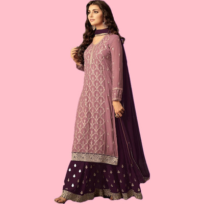 HRMFAB Net/Lace Embroidered Gown/Anarkali Kurta & Bottom Material