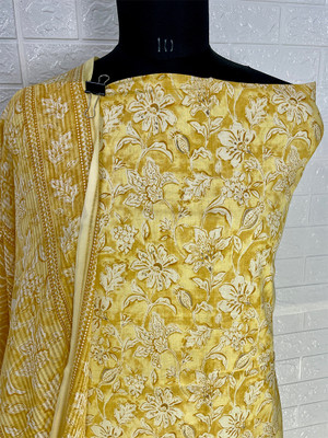 Nagi Textile Cotton Linen Printed Kurta & Palazzo Material