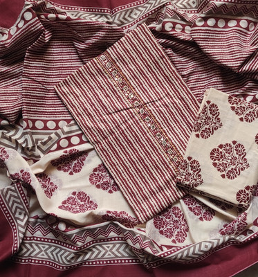 GC80 BY GAURI COLLECTION Pure Cotton Printed, Self Design Salwar Suit Material