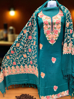 REET MAHAL Wool Embroidered Salwar Suit Material