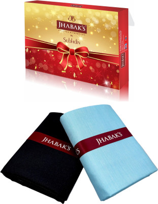 JHABAK'S Cotton Blend Solid, Self Design Shirt & Trouser Fabric