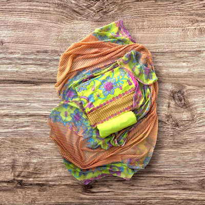 Shakuntalam Collection by GRD Cotton Blend Floral Print Salwar Suit Material
