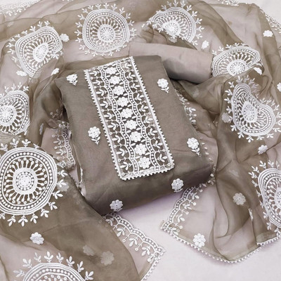 Peachmode Organza Embroidered Salwar Suit Material