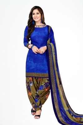 ALSHOP Crepe Solid, Printed Salwar Suit Material