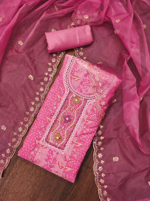 Tasrika Organza Embellished Salwar Suit Material