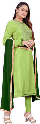 VUBA Silk Blend Embroidered, Embellished Salwar Suit Material