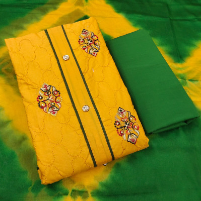 S Creation Cotton Blend Embroidered Kurta & Churidar Material