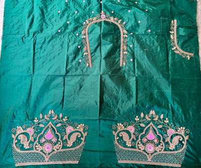 FashionTrnz Art Silk Embroidered Blouse Material