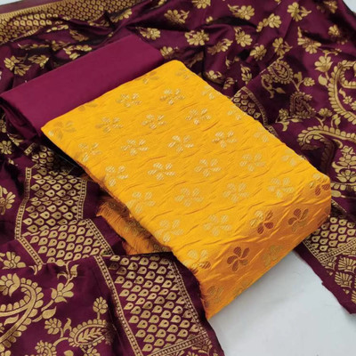 KRENIW Jacquard Self Design Salwar Suit Material