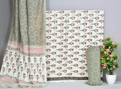 NISHIRE Pure Cotton Floral Print Salwar Suit Material