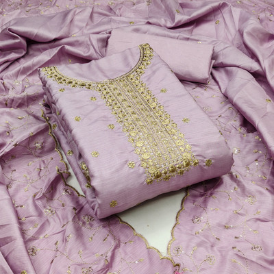 BRJ NX Art Silk Embroidered Salwar Suit Material