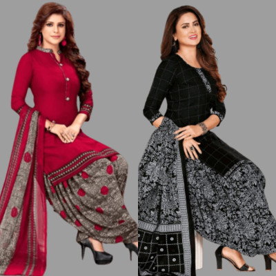 Wonaya Fab Crepe Self Design Salwar Suit Material