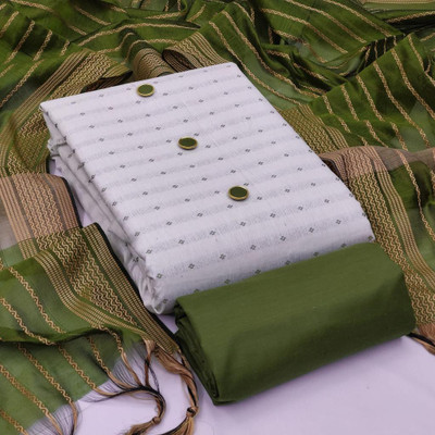 Sarvada Cotton Blend Self Design Salwar Suit Material