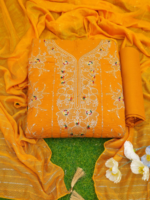 Fashion Of Z Cotton Silk Embroidered Salwar Suit Material