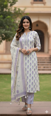 STALWART36 Pure Cotton Embroidered, Printed Salwar Suit Material
