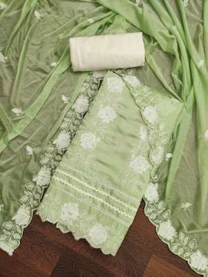 Blissta Cotton Silk Embroidered Salwar Suit Material
