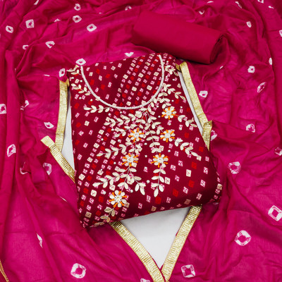Blissta Cotton Blend Printed Salwar Suit Material