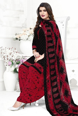 WOMENSILKFABRIC Crepe Printed Salwar Suit Material