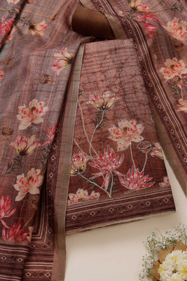 soch Tussar Silk Floral Print Salwar Suit Material