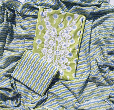 ABODH COLOURS Pure Cotton Solid, Self Design Salwar Suit Material