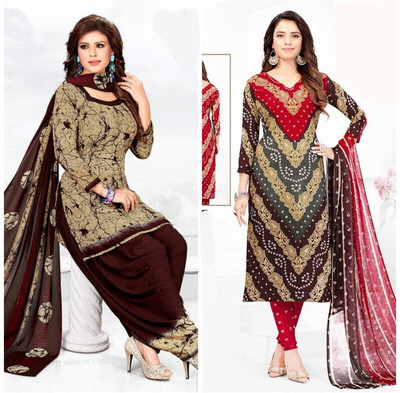 SIMPLYENTHIC Crepe Printed Kurta & Churidar Material