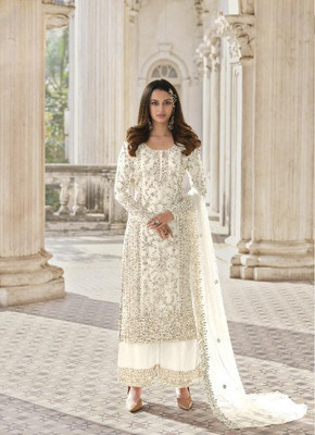 JATRIQQ Net/Lace Embroidered Salwar Suit Material