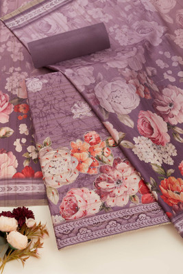 soch Tussar Silk Floral Print Salwar Suit Material