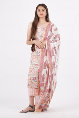 KWATCHI Pure Cotton Printed Salwar Suit Material