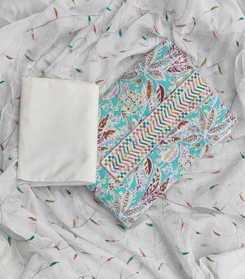 FAB JUNCTION Pure Cotton Printed Salwar Suit Material