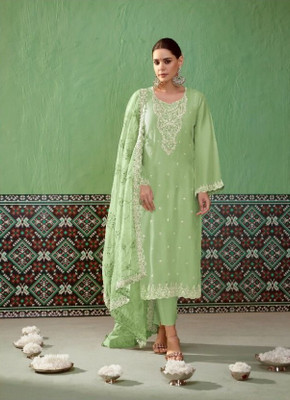 AKSHTA Pure Silk Embroidered Salwar Suit Material