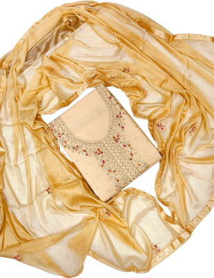 Z TO R FASHION Cotton Blend Solid, Embroidered Salwar Suit Material