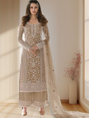 Amit Net/Lace Embroidered Salwar Suit Material